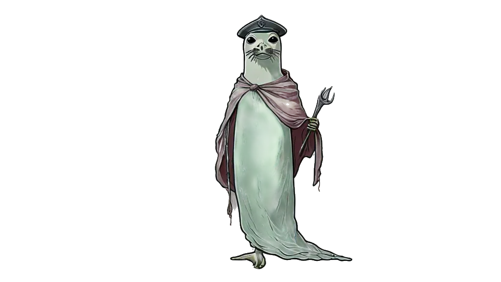 The seal pilot guiding a small paper boat