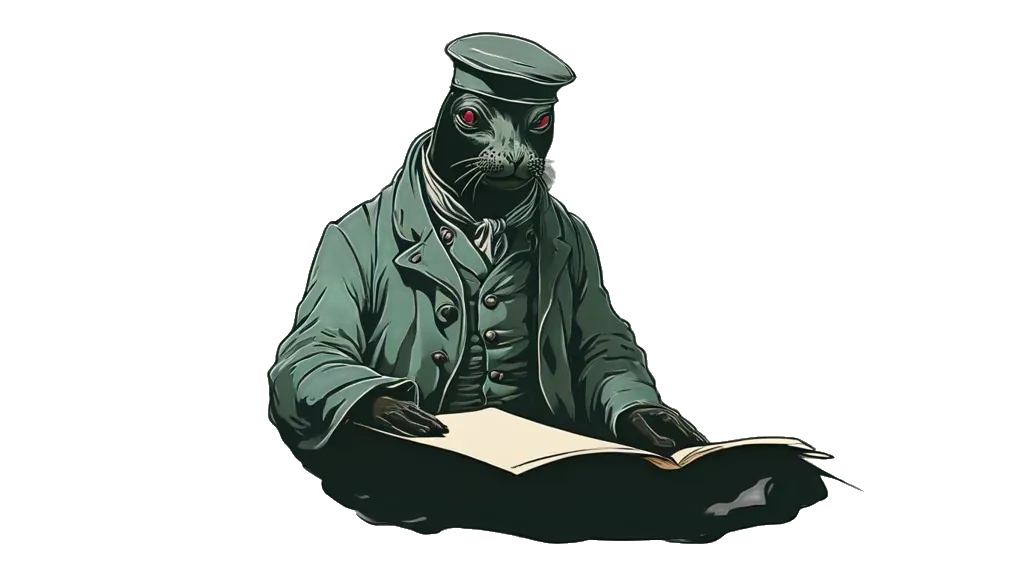 The seal pilot reaching up towards a flat lid